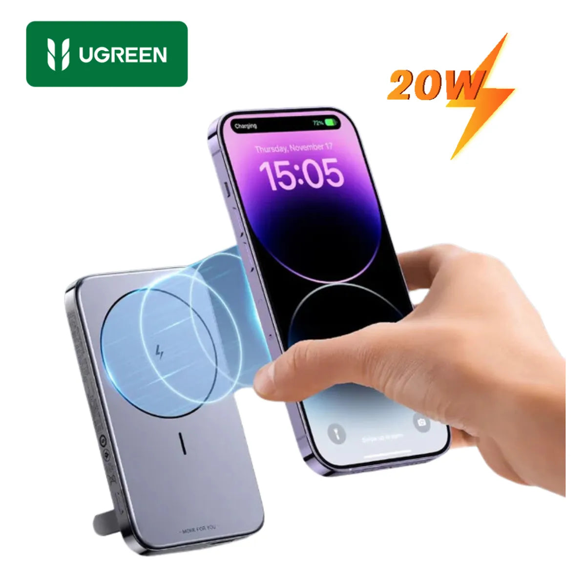Ugreen Magnetic Wireless Power Bank 10000mAh QI2 PB761 45763