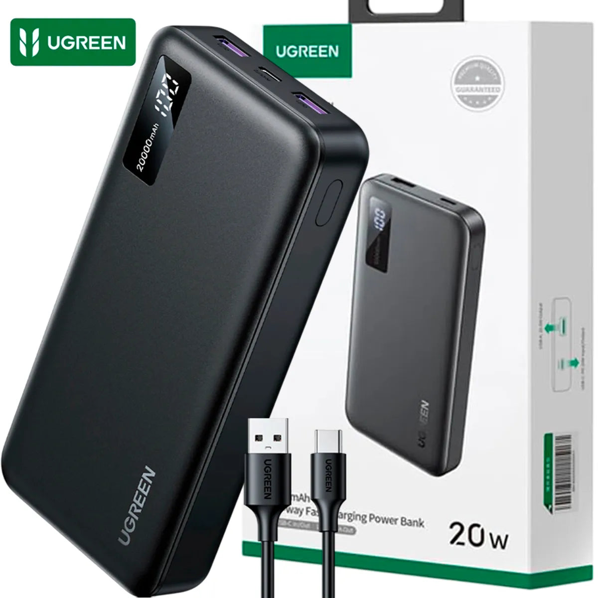 Power Bank Ugreen Carga Rapida Pantalla Digital 20000mAh 20W-Model |Pb312-25683