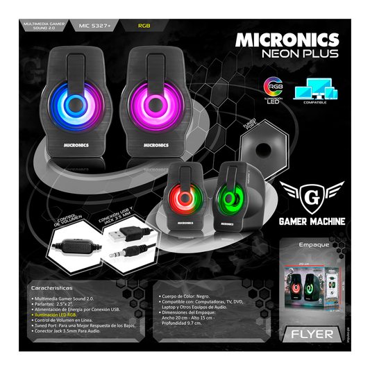 PARLANTE MICRONICS NEON PLUS S327 LED