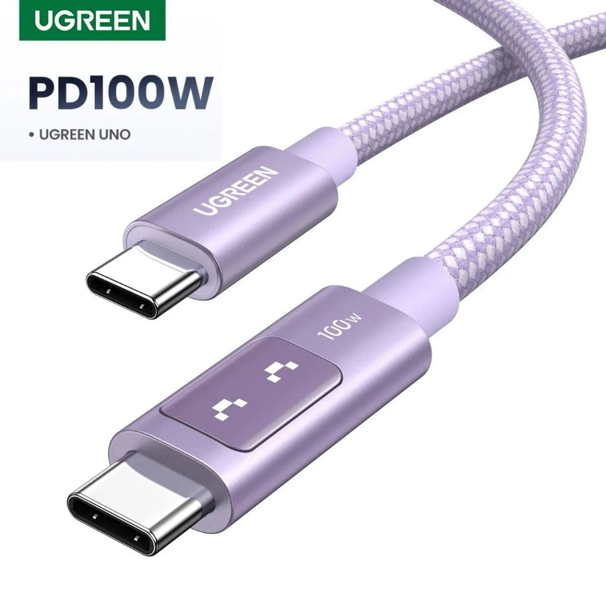 Ugreen Cable USB-C a USB-C 100W Carga Rápida Pantalla LED L509 35501